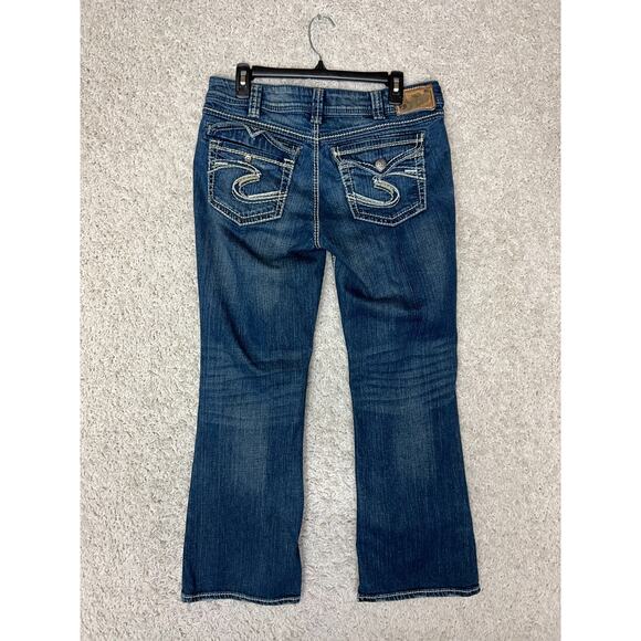 Silver Jeans Co Suki Surplus Bootcut Jeans Womens 31 Blue Low Rise Y2K Flap - Picture 5 of 15